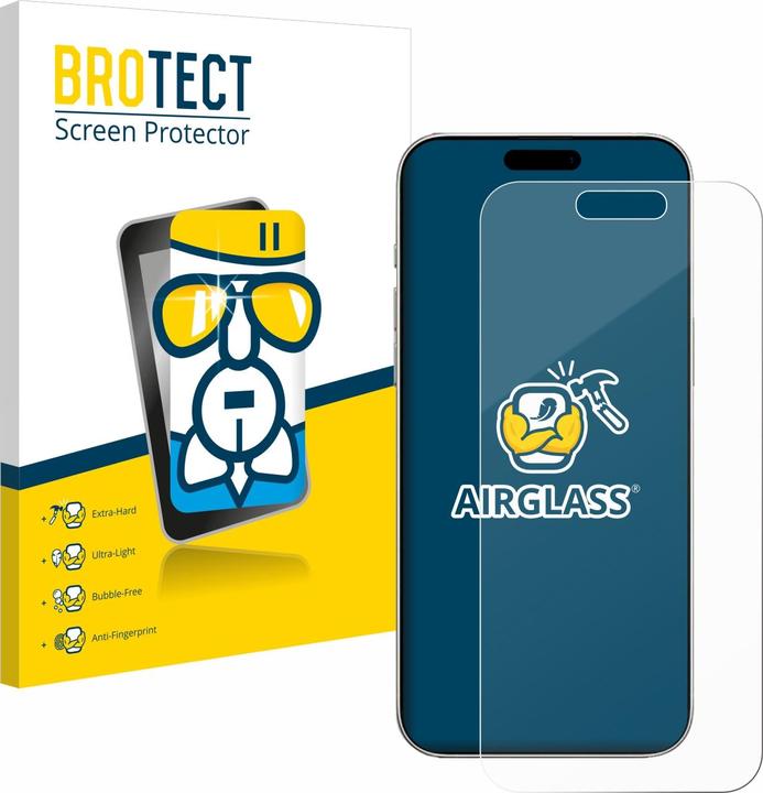 BROTECT Schutzglas Schutzfolie Glas Folie Displayschutz klar (1 Stück, Apple iPhone 16)