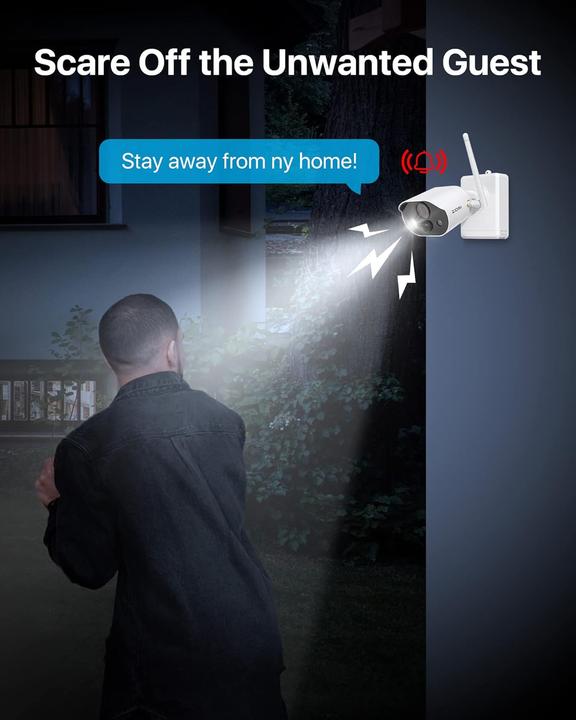 Actual product image Zosi 2K Kabellose Akku-Überwachungskamera mit Personenerkennung, App-Steuerung