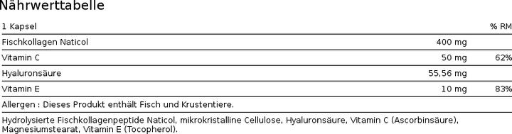 Nährwerte und Zutaten Alpine Labs Collagen (60 Stück, Kapseln)
