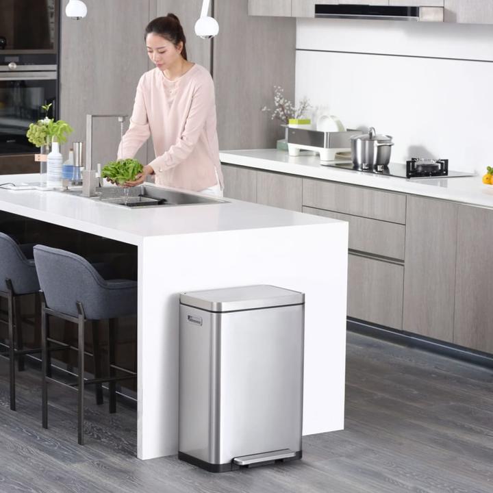 Image du produit EKO Poubelle à pédale X-Cube Poubelle à pédale rectangulaire en acier inoxydable 45 L avec pédale (45 l)