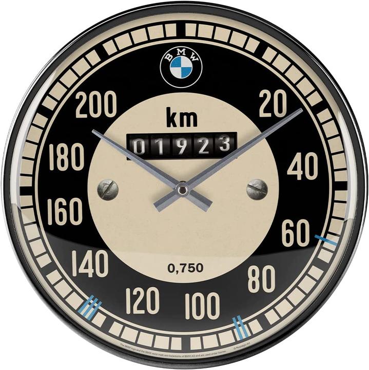 Actual product image Nostalgic-Art Merchandising Wall Clock BMW Speedometer Ø 31 cm, Black/White (31 cm)