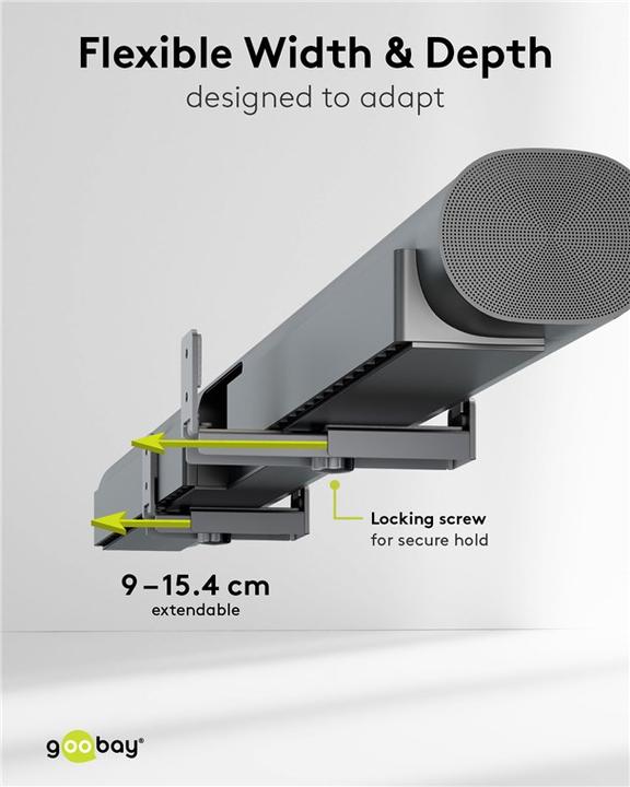 Actual product image Goobay Universal soundbar wall mount (1 pcs., Wall installation, Not movable)