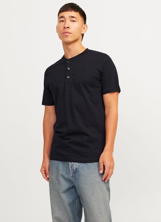 Actual product image Jack & Jones Single-coloured Grandad collar T-shirt T-shirt (L)