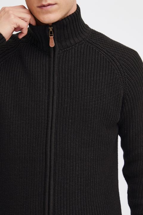 Actual product image Solid Xenos Men's Cardigan Chunky Knit Jacket With Funnel Neck Made Of 100% Cotton (XL)