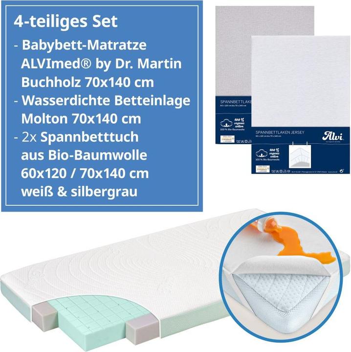 Produktbild Alvi Babymatratzen & Kindermatratzen 4-tlg. Matratzen-Set für Kinderbett 70x140 (70 x 140 cm)