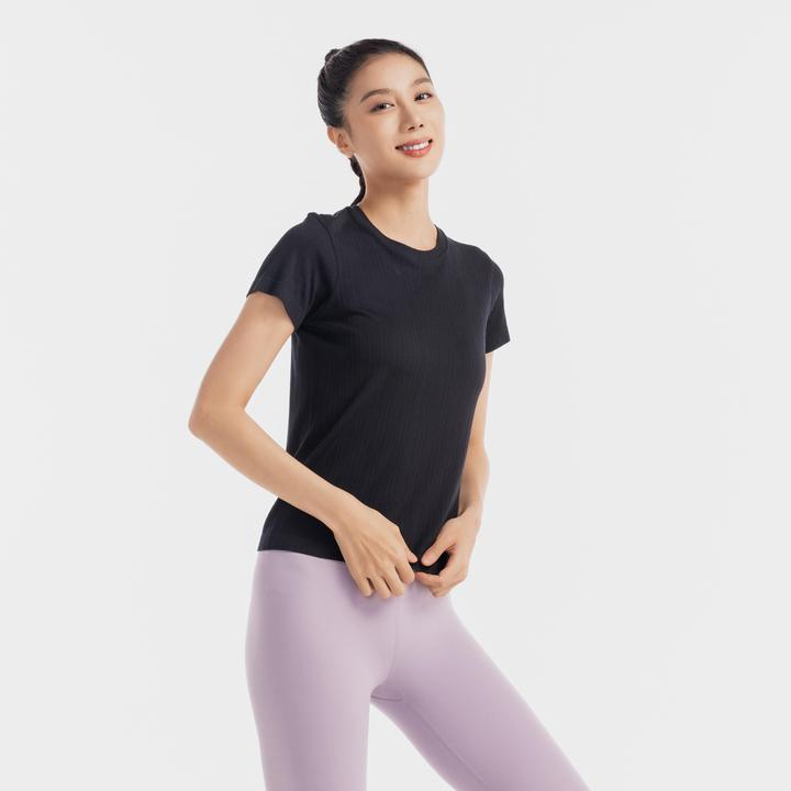Image du produit Kimjaly T-shirt Crop Top sans couture - 500 noir (S)