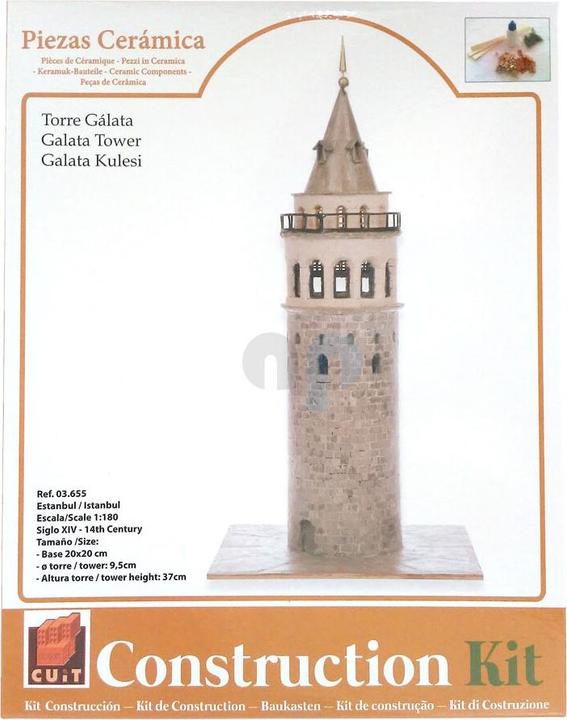 Produktbild Block Cuit. 3D Keramik-Modelbausatz -Galataturm - Istanbul (36 x 75 x 28 cm)