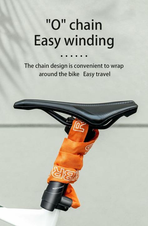 Actual product image Rockbros 3230002001 bicycle lock with combination and key - black (95 cm)