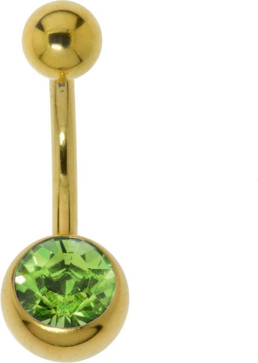 Produktbild Bijouteria Bauchpiercing (PVD Beschichtung (goldfarbig), Kristall, Chirurgenstahl 316L)