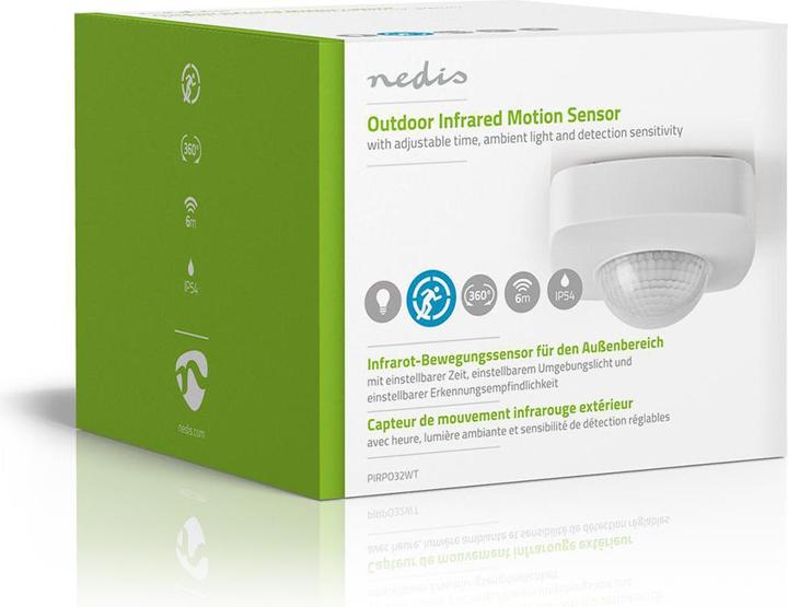 Produktbild Nedis Bewegungsmelder - Aussenbereich - Dreidrahtinstallation - IP54 - wetterfest - Anpassbare Einste (8 m)