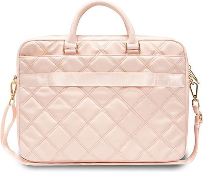 Actual product image Guess PU Grained 4G Metal Logo Computer Bag 15/16 - pink (16")
