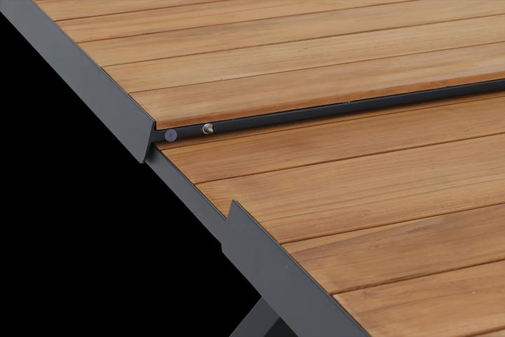 Image du produit Siena Garden Sincro Ausziehtisch 160/200x90cm matt anthrazit / Teak FSC (160 cm)