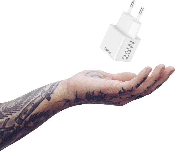 Actual product image Hama Mini Charger, Power Delivery (PD)/Qualcomm®, 25 Watt, White (25 W)