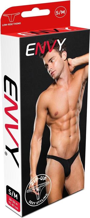 Actual product image Envy Lowrise Zip Thong L/xl Black (XL)