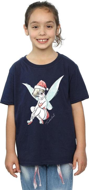 Actual product image Disney Girls Tinkerbell Christmas Fairy Cotton T-Shirt (152, 158)