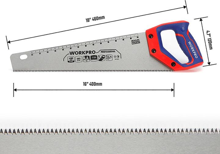Actual product image Workpro WP215005 Foxtail saw 400 mm