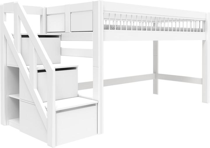 Produktbild Lifetime Kidsrooms Halbhohes Bett mit Trittleiter Breeze, Roll Lattenrost (90 x 200 cm)