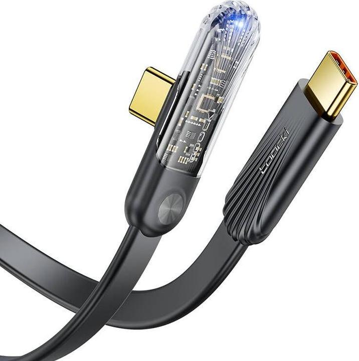 Produktbild Toocki Elbow Charging Cable C-C, 1m, 100W (Black) (1 m, USB 2.0)