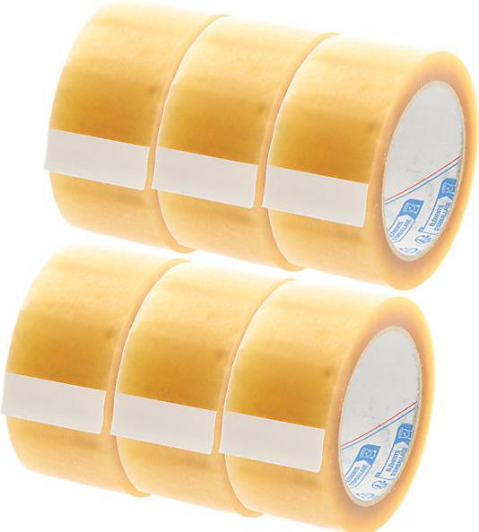 Image du produit kaiserkraft Ruban d'emballage en polypropylène Low-Noise, caoutchouc naturel, lot de 6 (50 mm)