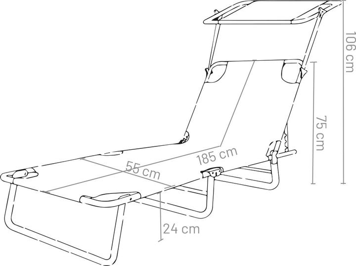 Immagine prodotto VCM Lettino con tettuccio parasole (185 cm)
