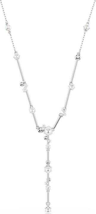 Swarovski Constella Y Halskette Kristallperle Rundschliffe Weiss (Swarovski Metall, 38 cm)