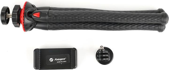 Actual product image Fotopro UFO 2 black/red tripod with phone & GoPro mount (Plastic)