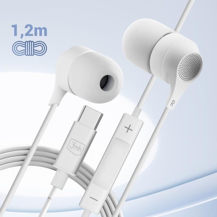 Actual product image 3MK Wired Earphones USB-C (No noise cancelling, Cable)