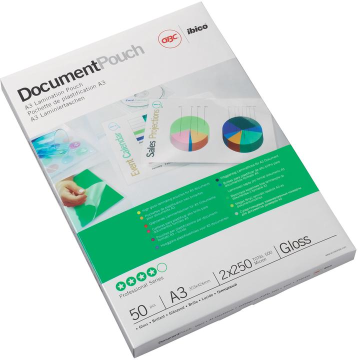 GBC DOCUMENT POUCH - hot laminating foil pouches (A3, 25 Piece, 125 µm)