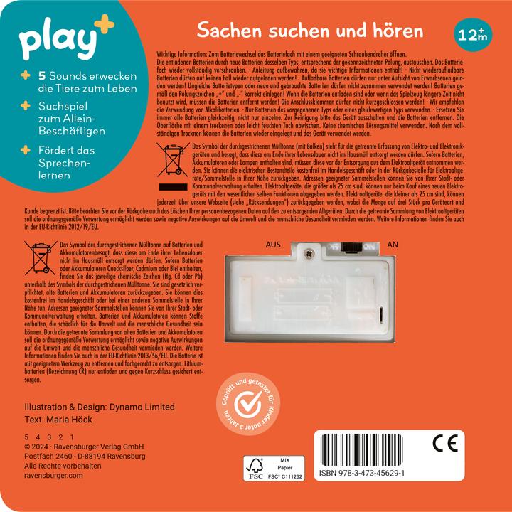 Actual product image Ravensburger Play+ My very first sound book: baby animals (German)
