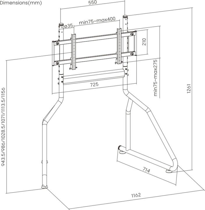 Actual product image Oplite R8 Single Monitor Stand Black retail (freight forwarding)