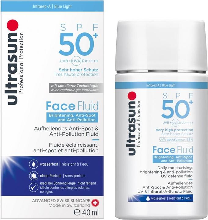 Produktbild Ultrasun Face Fluid Brightening & Anti-Pollution SPF50+ (Sonnencreme Gesicht, SPF 50+, 40 ml, 72 g)