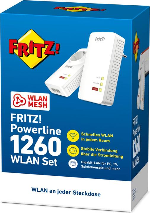 Produktbild AVM FRITZ!Powerline 1260 WLAN Set (1200 Mbit/s)
