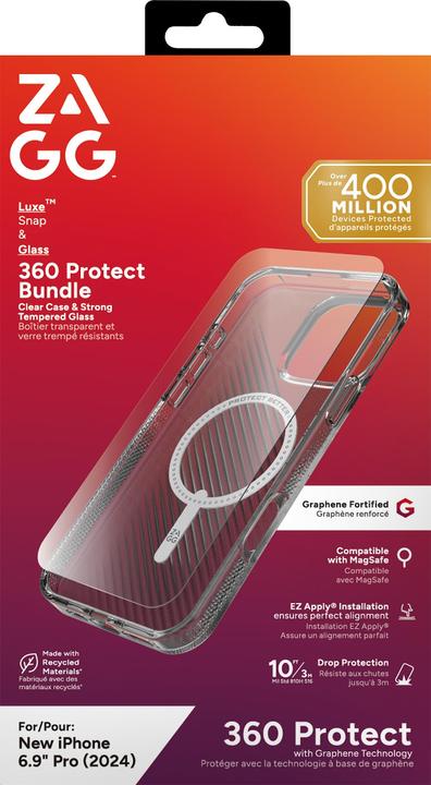 Actual product image Zagg BNDL Luxe SNAP PCR IS GL 360 Apple iPhone 16 Pro Max CLR INTL (Apple iPhone 16 Pro Max)