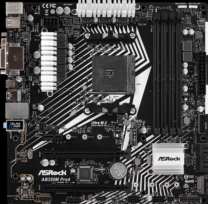 Produktbild AsRock AB350M Pro4 (AM4, AMD B350, mATX)