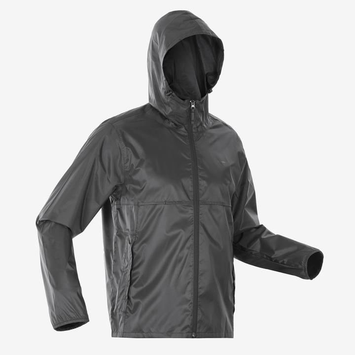 Quechua Regenjacke Herren Raincut Fullzip - schwarz