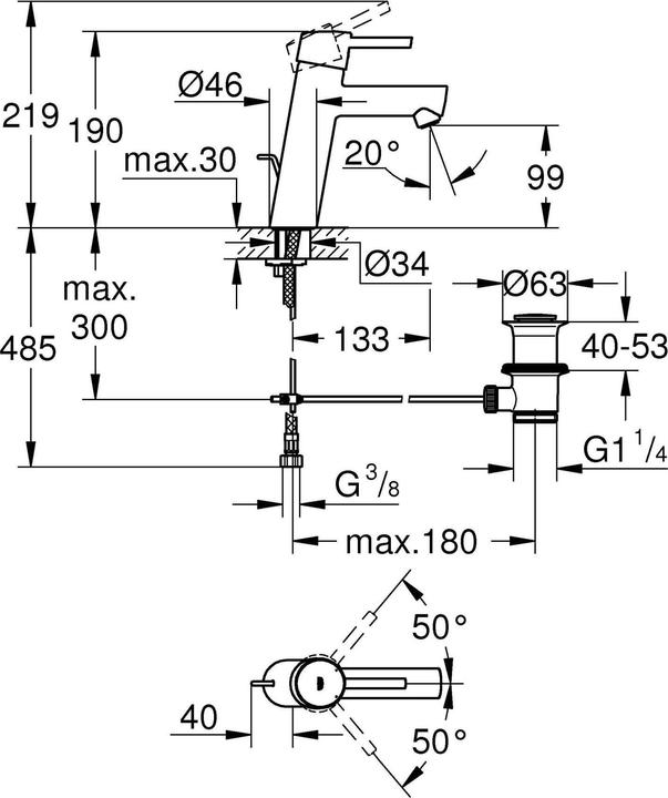 Immagine prodotto Grohe Miscelatore monocomando per lavabo Concetto Taglia M