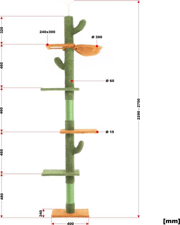 Actual product image Fudajo Scratching post (275 cm, Green)