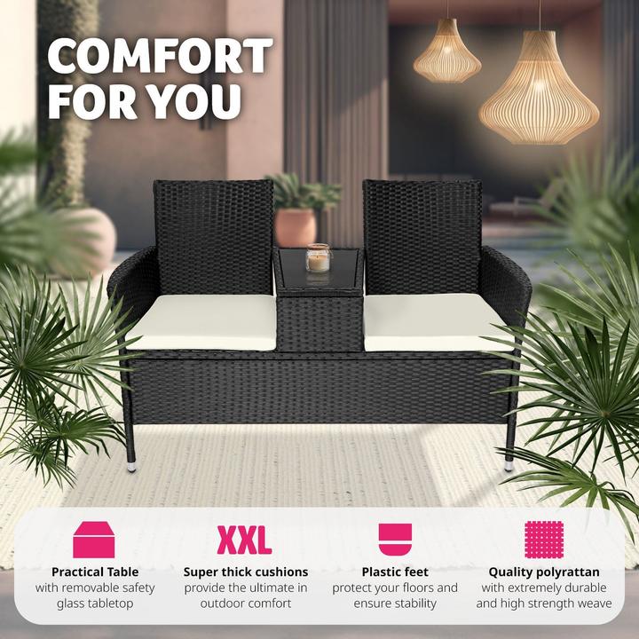 Immagine prodotto tectake Panchina da giardino in rattan