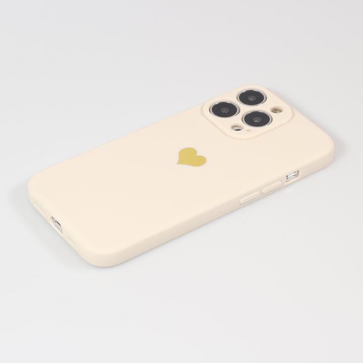 Produktbild PhoneLook Hülle Silikon Mat Herz gold (Apple iPhone 14 Pro)