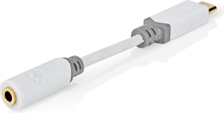 Actual product image Nedis CCBW65950WT01 USB Adapter USB 2.0 USB-C™ Male 3.5 mm Female 0.1 m Round Gold-plated PVC White