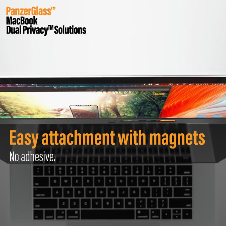 Produktbild PanzerGlass MacBook Pro Displayschutz + DualPrivacy magnetisch (15.40", 16 : 10)