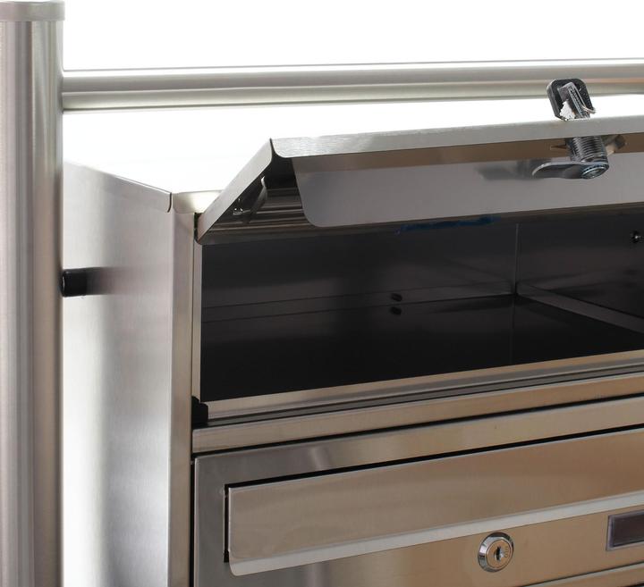 Produktbild Wiltec 3er Briefkastenanlage Edelstahl 512x270x1150mm Standbriefkasten Post