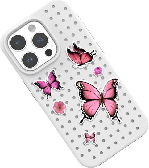 Actual product image Pinifit Zestaw Etui Pinit Dynamic + Flower/ Butterfly Pin iPhone 14 Plus 6.7" czarny/black wzór 1 (Apple iPhone 15 Plus, Apple iPhone 14 Plus)