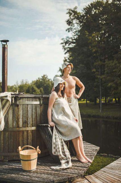 Produktbild Namų tekstilė Embroidered Sauna Apron 75x145 Waffled