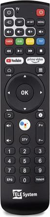 Immagine prodotto Telesystem TELE System 58035013 telecomando Bluetooth Sintonizzatore TV Pulsanti (Telecomando specifico per il dispositivo, Bluetooth)