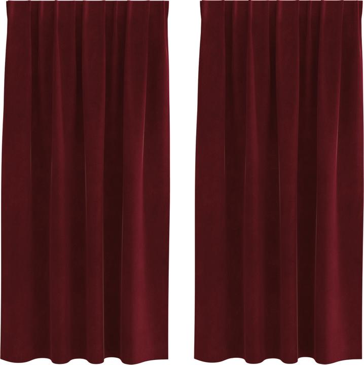 VidaXL Tende oscuranti con arricciature 2 pezzi in velluto rosso vino (140 x 175 cm)