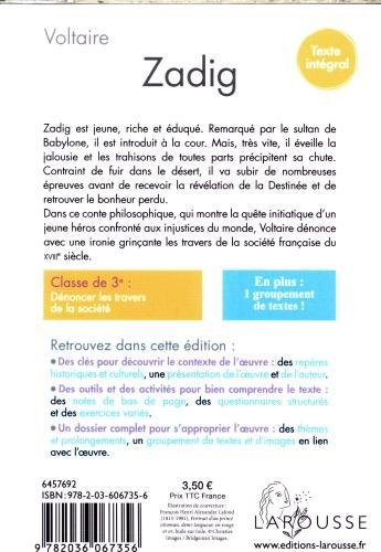 Produktbild Zadig ou La destinée : conte oriental et philosophique (Französisch, Voltaire, 2024)