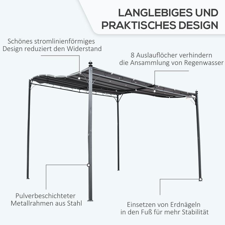 Produktbild Outsunny Gartenpavillon mit geschwungenem Dach (297 cm, 297 cm)