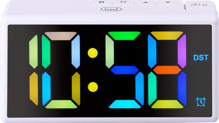 Actual product image Trevi EC 886 Digital Alarm Clock Large Colour Display White