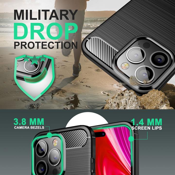Actual product image Nalia Carbon look silicone cover (Apple iPhone 14 Pro)